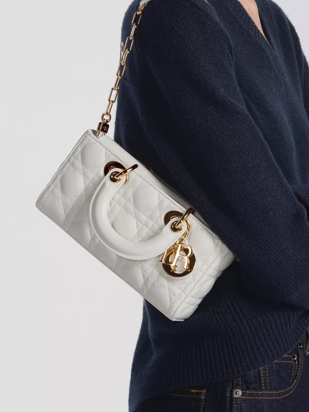 Small Lady D-Joy Bag
Latte Cannage Lambskin